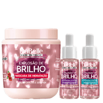 Kit DaBelle Hair Intense Explosão de Brilho Hidra-Fortificante 400g - (3 produtos)